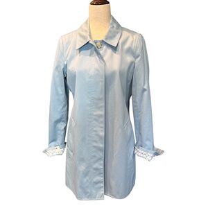 COACH light blue lined trench rain coat Size Small EUC